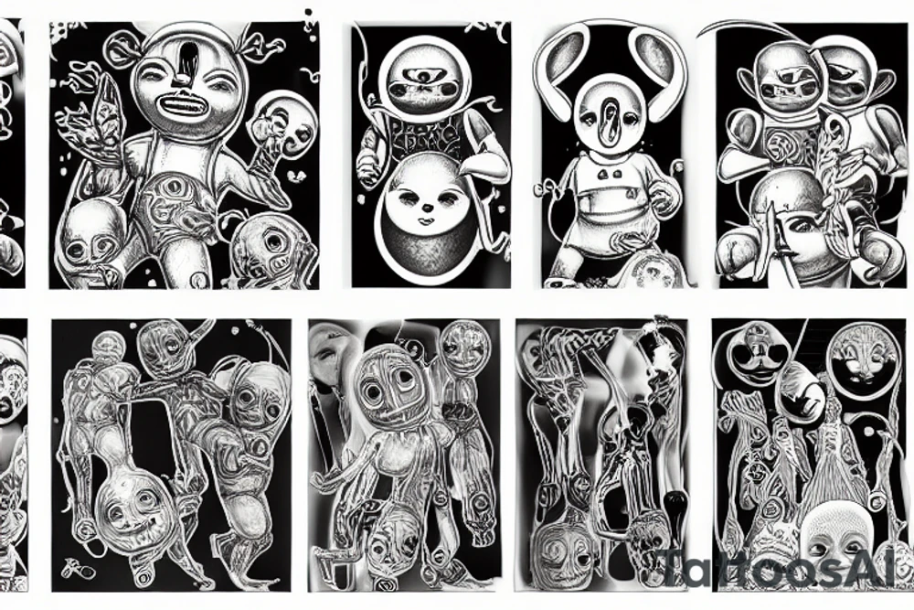 sexy teletubbies Junji Ito giger tattoo idea