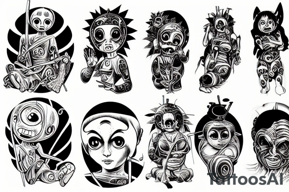 sexy teletubbies Junji Ito giger tattoo idea