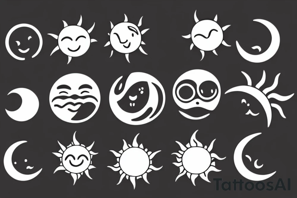 sun and moon tattoo idea