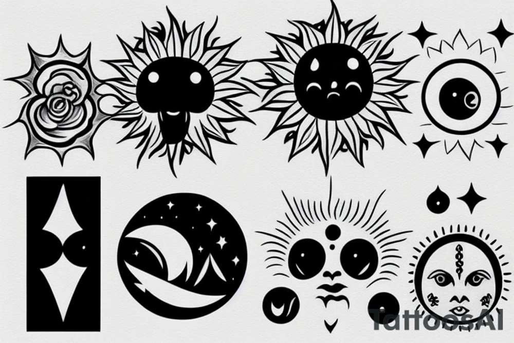 sun and moon tattoo idea
