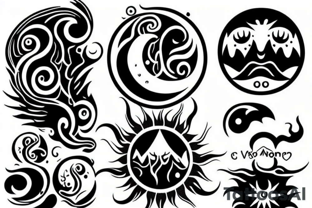 two brothers sun moon best friends tattoo idea