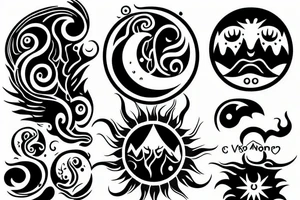 two brothers sun moon best friends tattoo idea