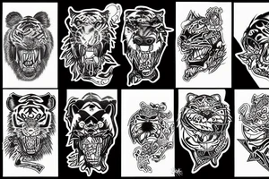 Growling tiger tattoo idea