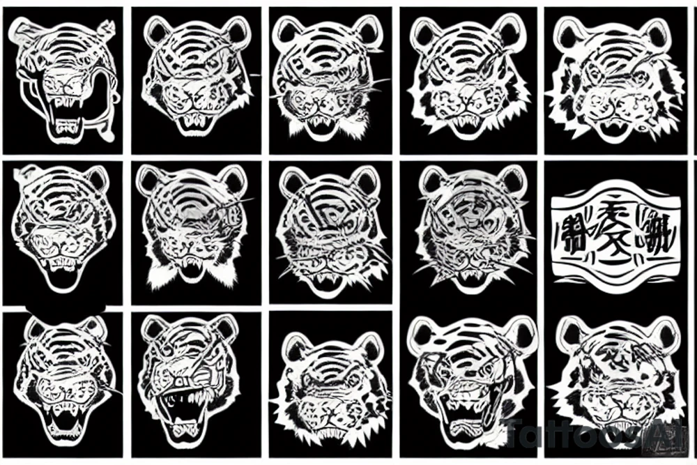 Growling tiger tattoo idea