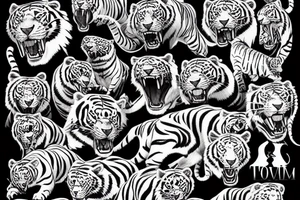 Growling tiger tattoo idea