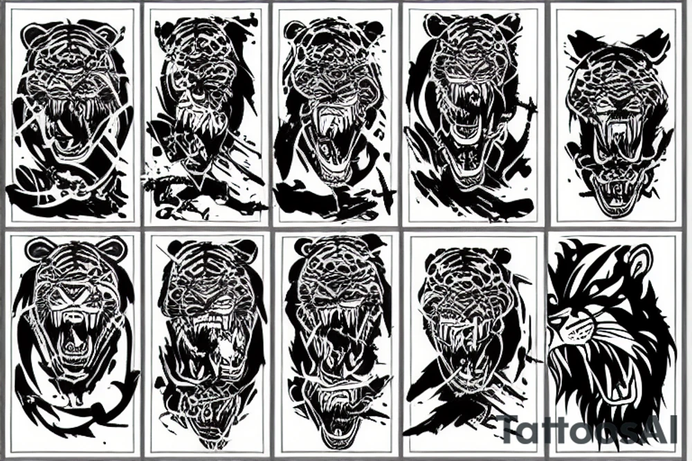 Growling tiger tattoo idea
