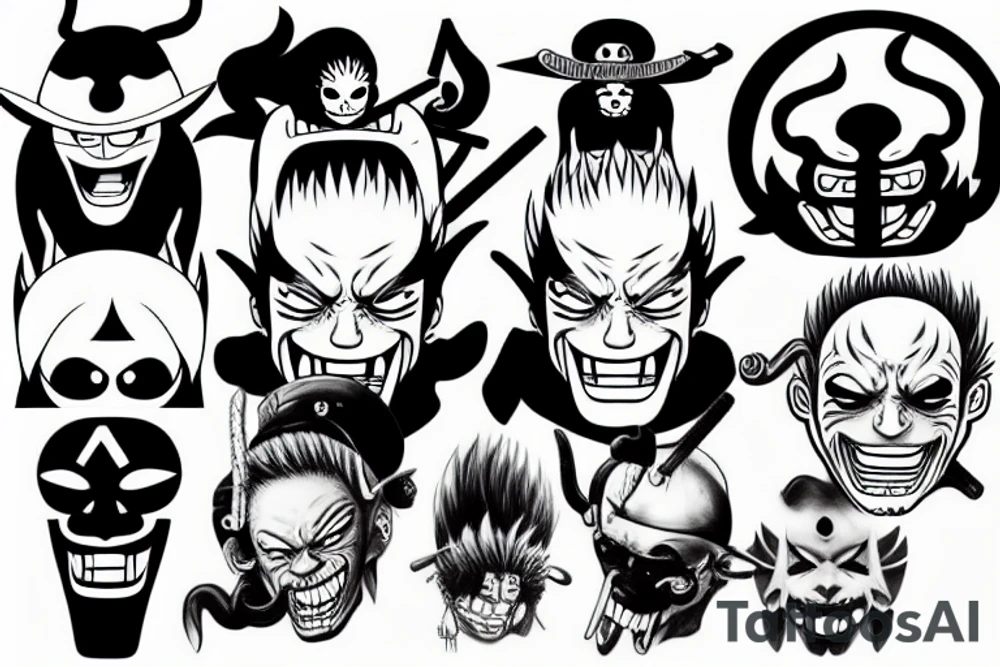 oni mask zoro one piece tattoo idea