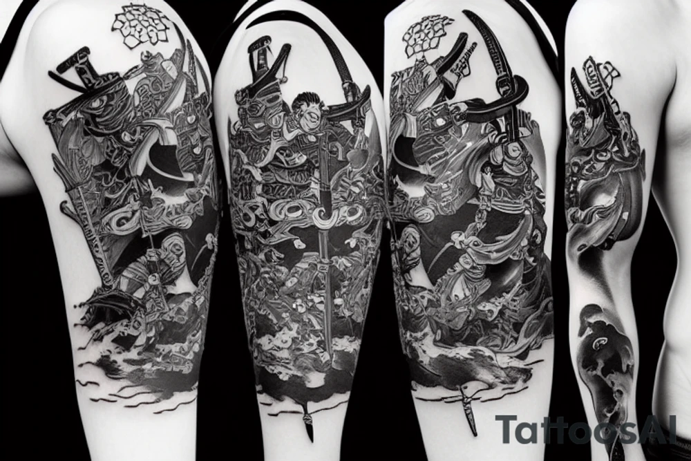 samurai 3 swords tattoo idea