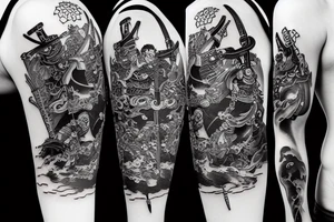 samurai 3 swords tattoo idea