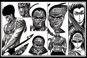 roronoa zoro polynesian tattoo idea