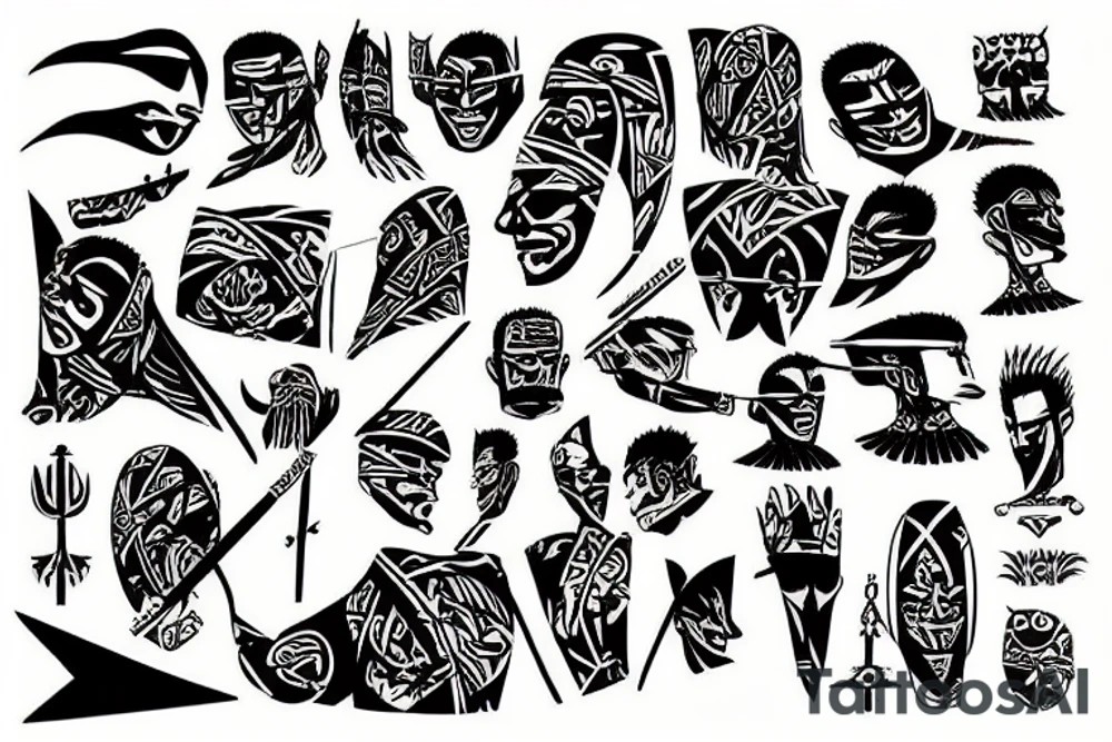 roronoa zoro polynesian tattoo idea