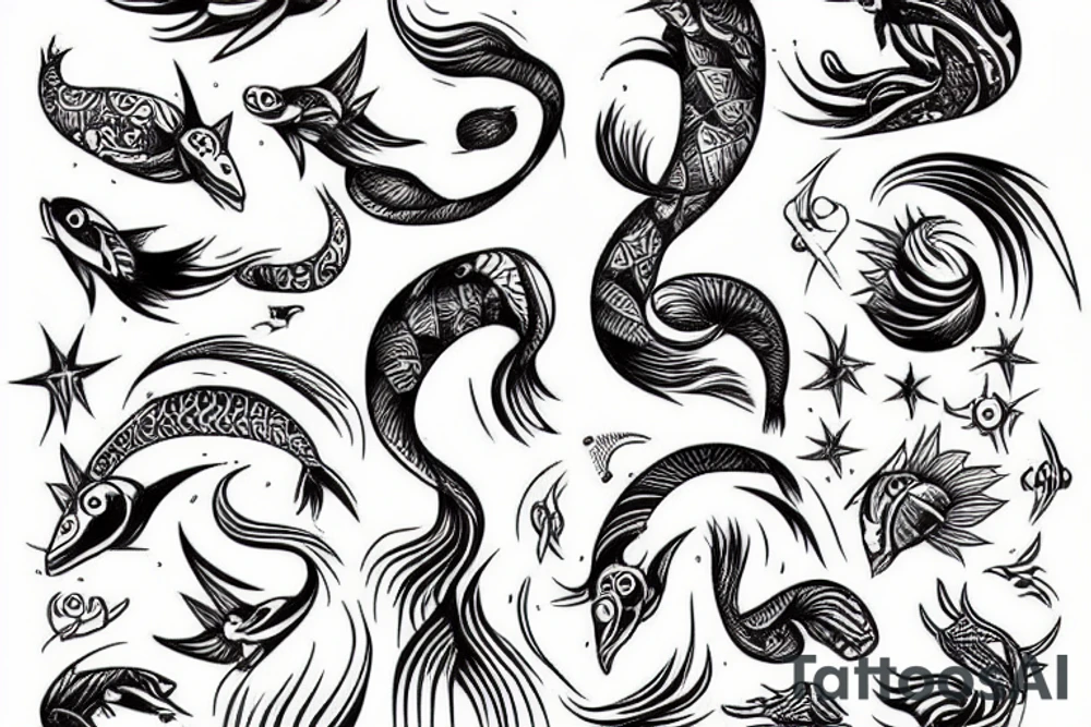 masculine pisces tattoo idea