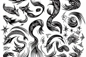 masculine pisces tattoo idea