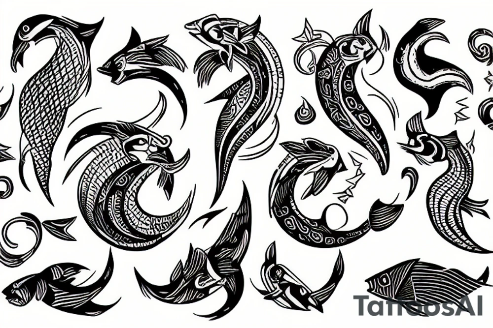 masculine pisces tattoo idea