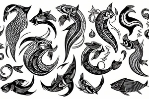 masculine pisces tattoo idea