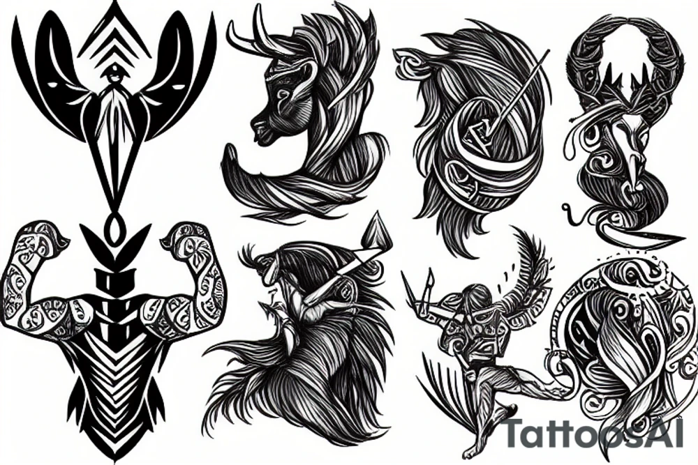 masculine Sagittarius tattoo idea