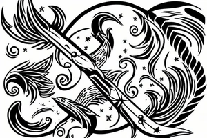 masculine Sagittarius and pisces combination tattoo idea