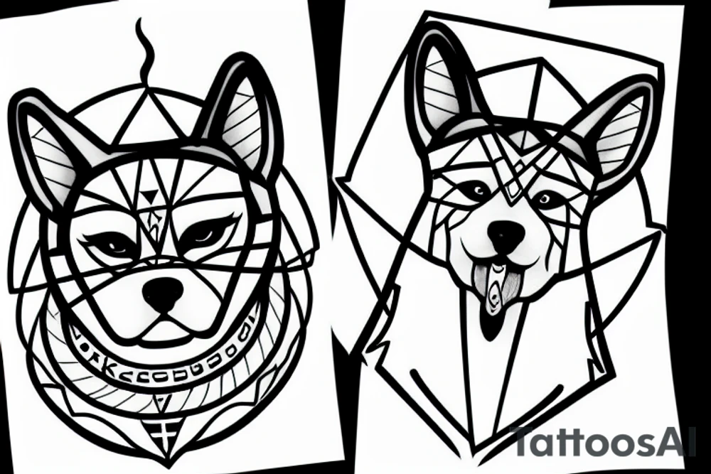 Akita inu headshot tattoo idea