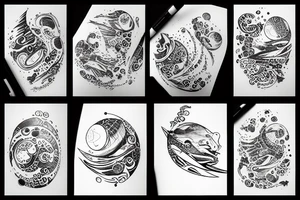 a White whale in space tattoo idea