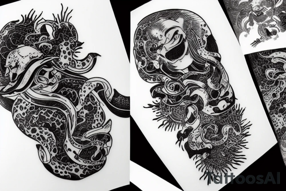 a White whale in space tattoo idea