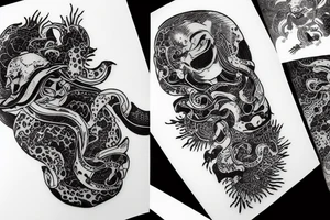 a White whale in space tattoo idea