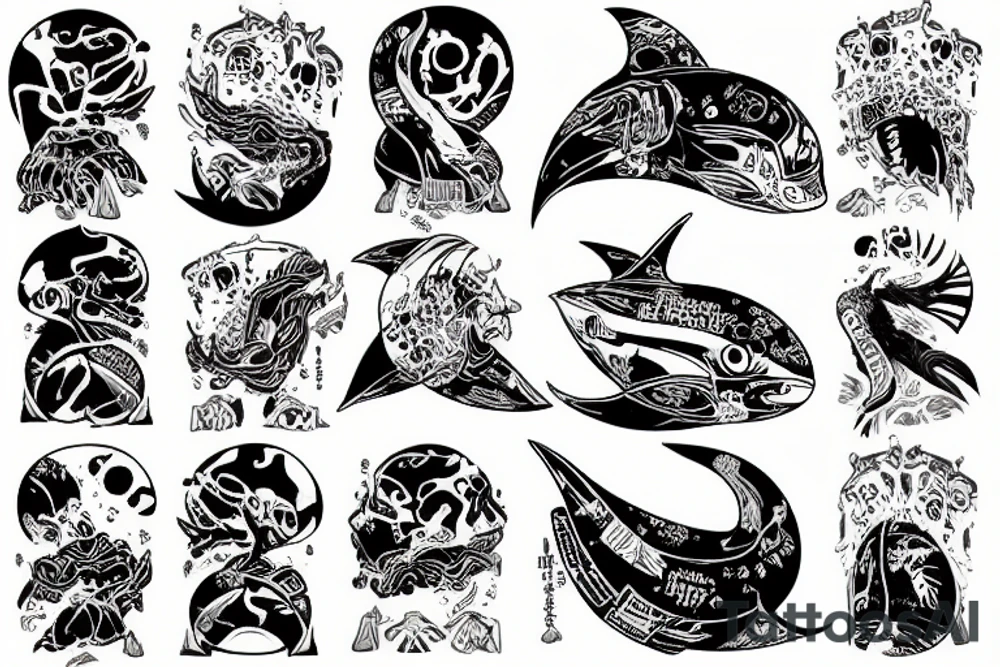 a White whale in space tattoo idea