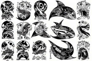 a White whale in space tattoo idea