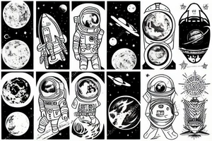 Space themed tatto voyager tattoo idea