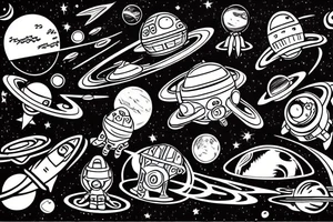 Space themed tatto voyager tattoo idea