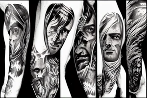 Jesus vs satan on the battlefield of Armageddon tattoo idea