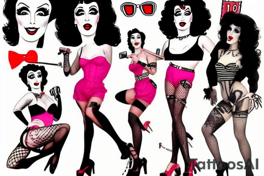 Frank-n-Furter as pin up tattoo idea