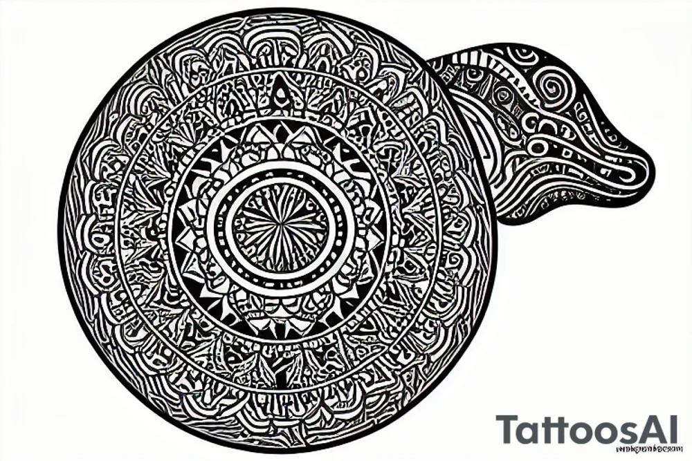 triceratops mandala tattoo idea