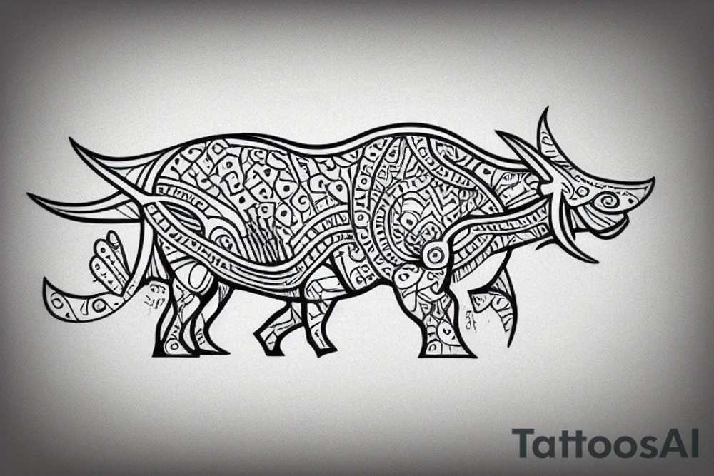 triceratops mandala tattoo idea