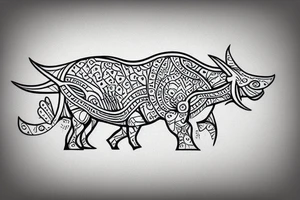 triceratops mandala tattoo idea