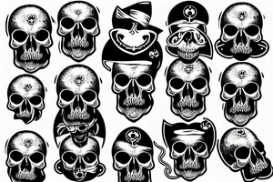 skull with beard tattoo idea