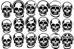 bearded skull in motorcycle helmet tattoo idea