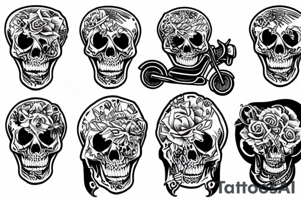 skeleton on a motorcycle tattoo idea