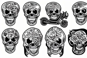 skeleton on a motorcycle tattoo idea