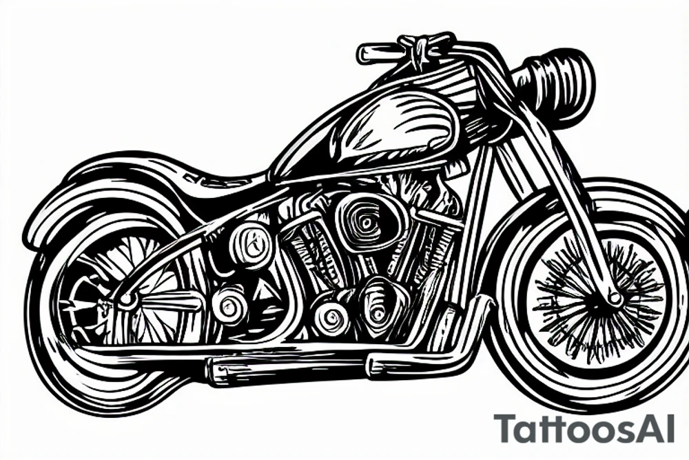 skeleton on a motorcycle tattoo idea