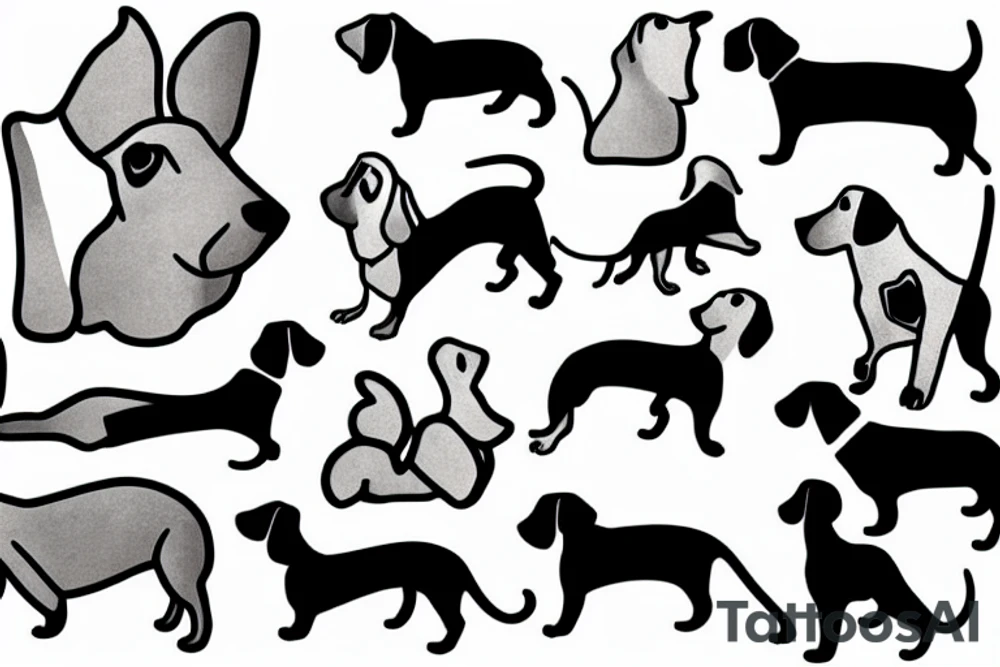 a minimalist dachshund dog tattoo idea