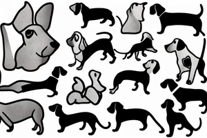 a minimalist dachshund dog tattoo idea