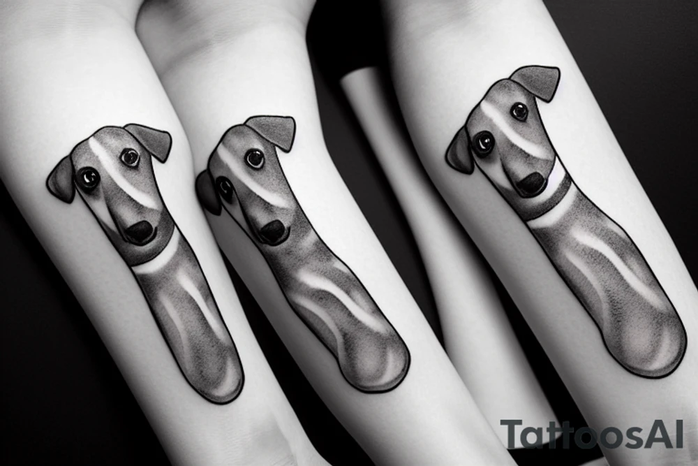 a minimalist dachshund dog tattoo idea