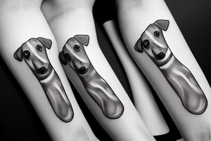 a minimalist dachshund dog tattoo idea