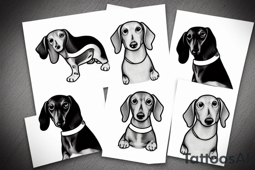a minimalist dachshund dog tattoo idea