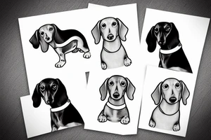 a minimalist dachshund dog tattoo idea