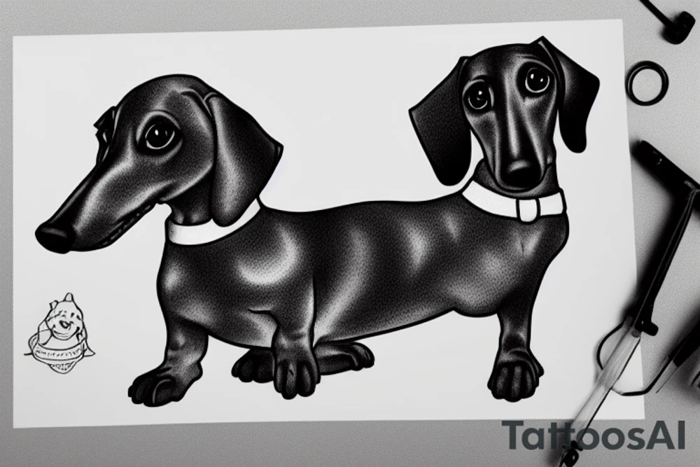 a minimalist dachshund dog tattoo idea