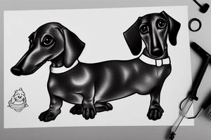 a minimalist dachshund dog tattoo idea