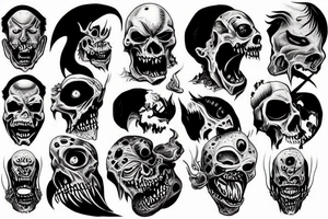 Right in the eyes I see the monsters
That insist on facing me tattoo idea