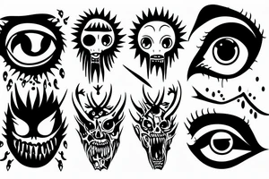 Right in the eyes I see the monsters
That insist on facing me tattoo idea