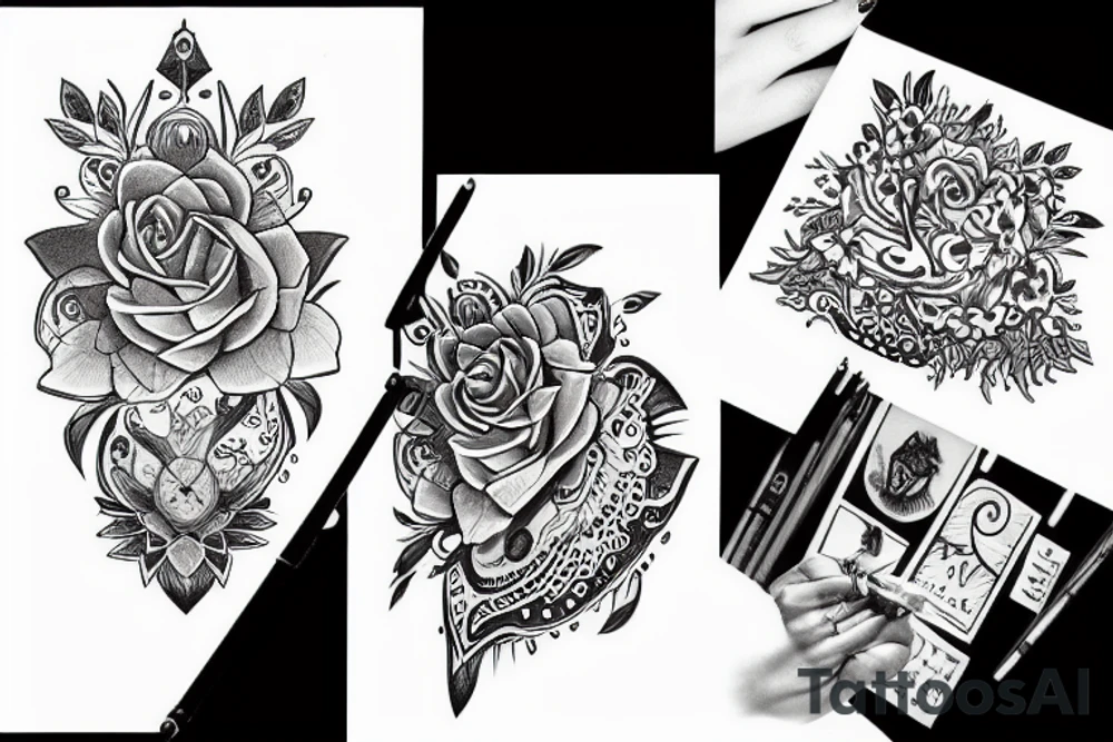 Women suffocating tattoo idea